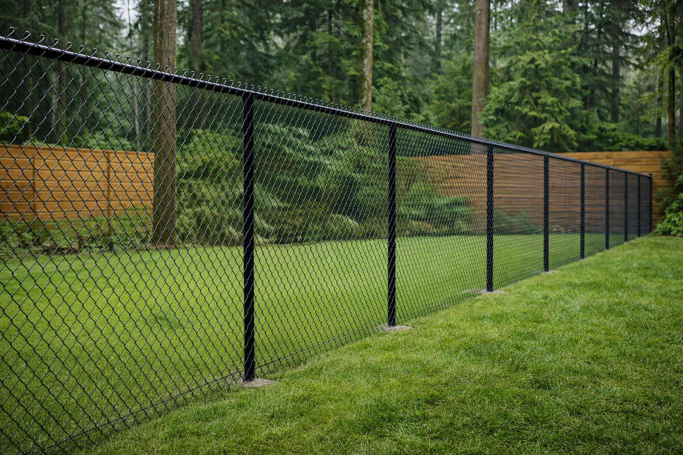 Chain link fence installation
