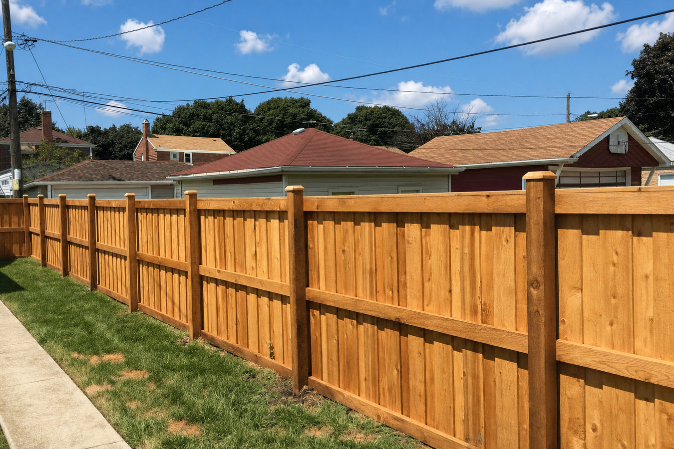 Wood fence installation